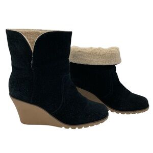 Kelsi Dagger Fontanne Suede Wedge Boots with Sherpa Lining